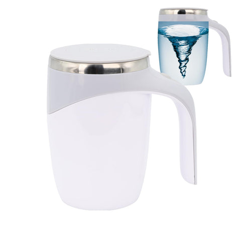 Daasigwaa self-stirring mug with magnetic device for quick mixing.
