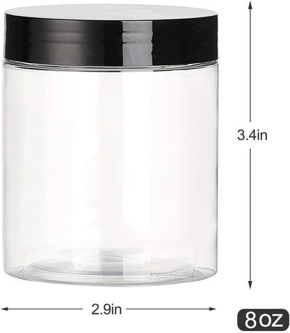 Dabacc 32pc set of clear storage jars keeps ingredients visible and organized.