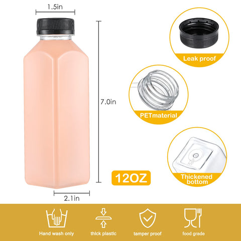 Dabacc 45-pack of clear bottles for batch juices and smoothies