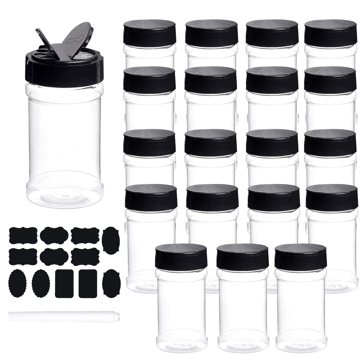 Dabacc 7oz clear spice jar with lid for dust-proof storage