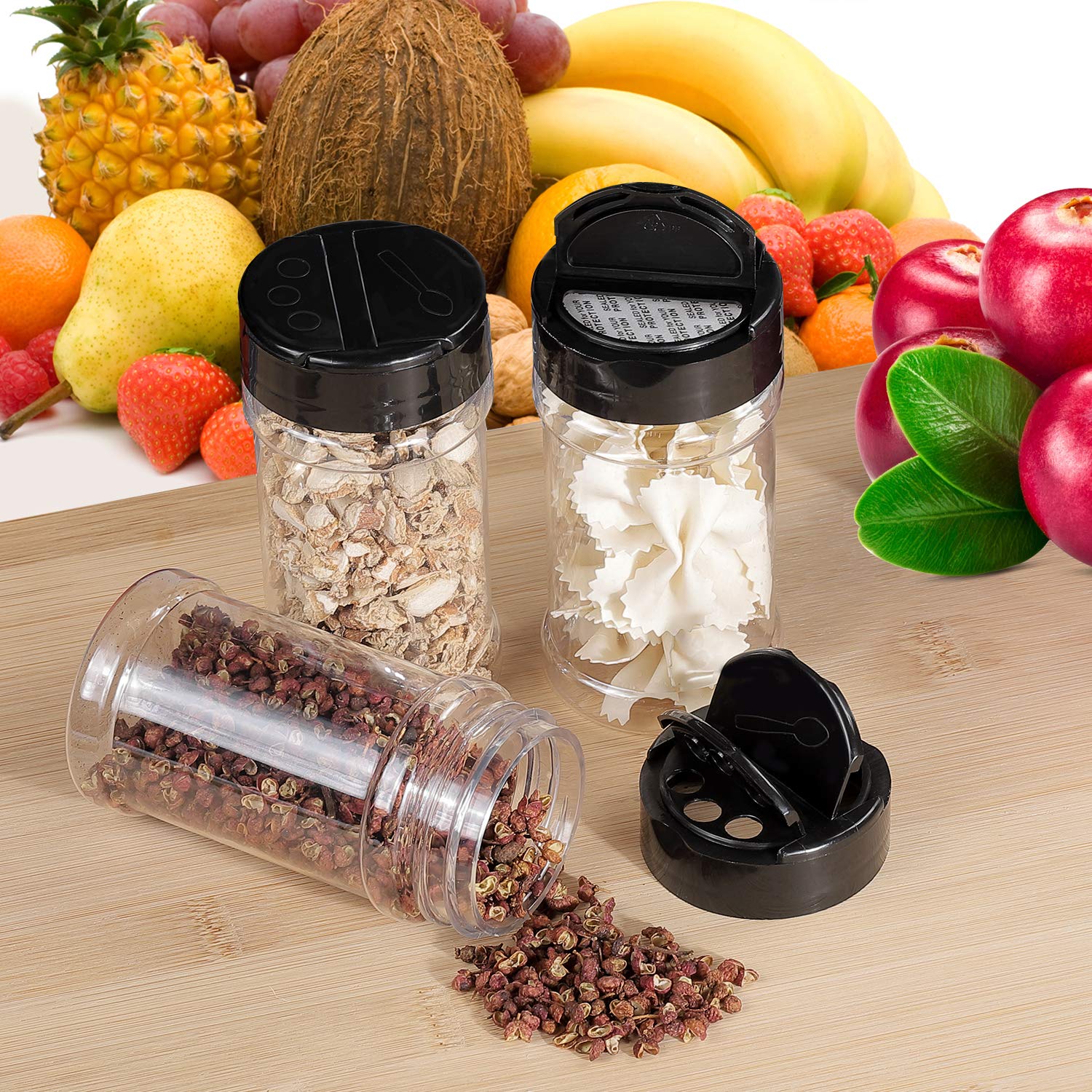Dabacc jars arranged in a kitchen drawer for quick access