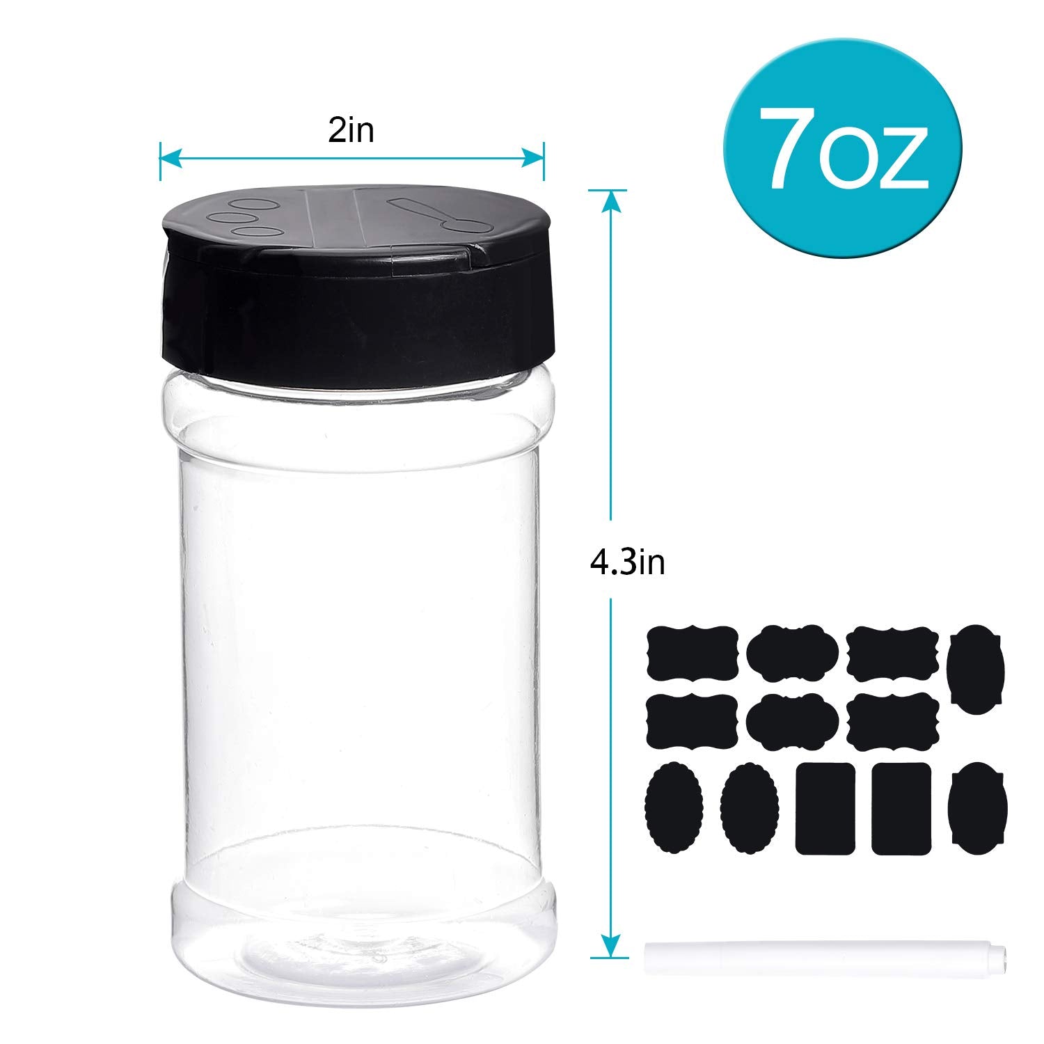 Dabacc 20-pack spice jars for organized pantry drawers