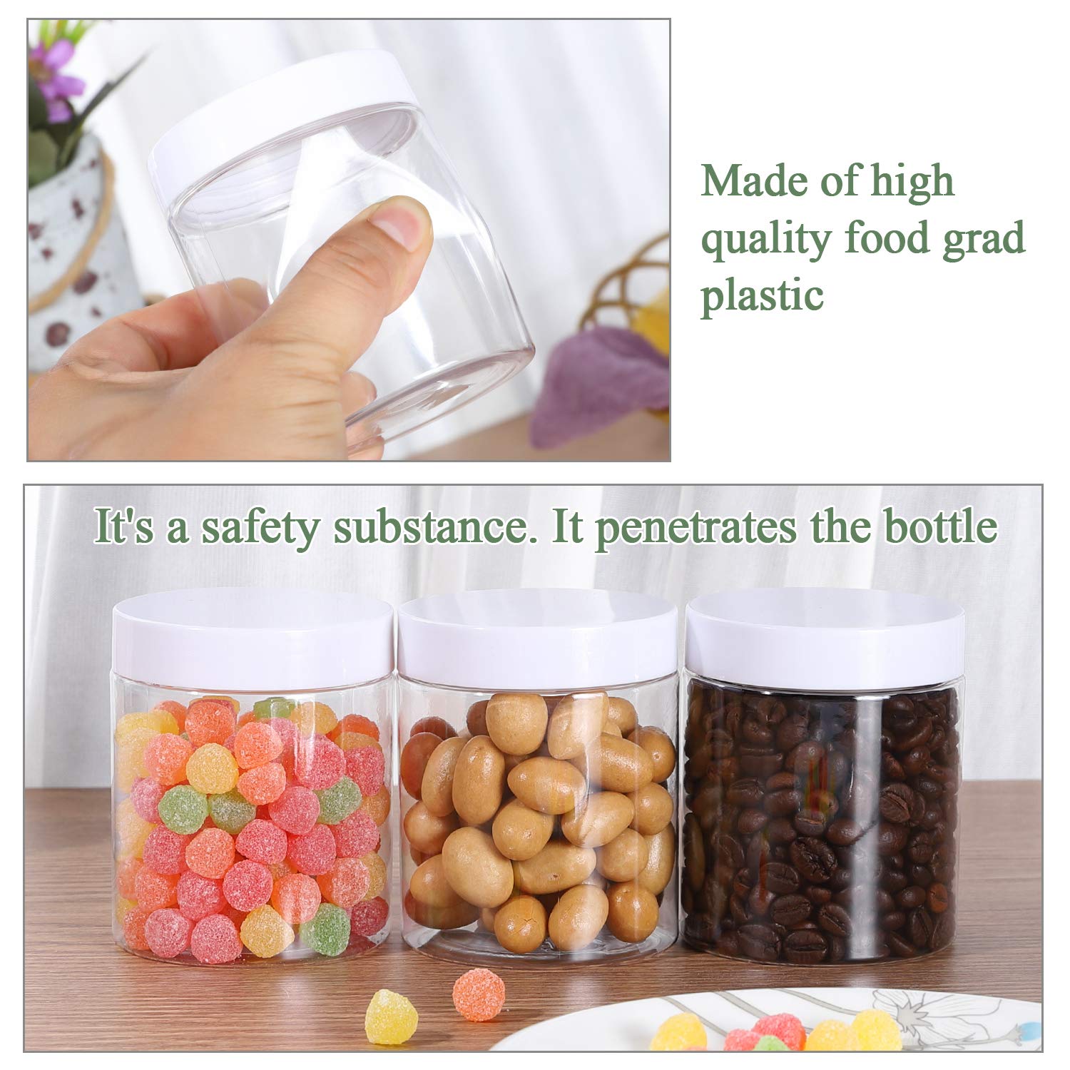 Dabacc transparent jars help you see contents at a glance.