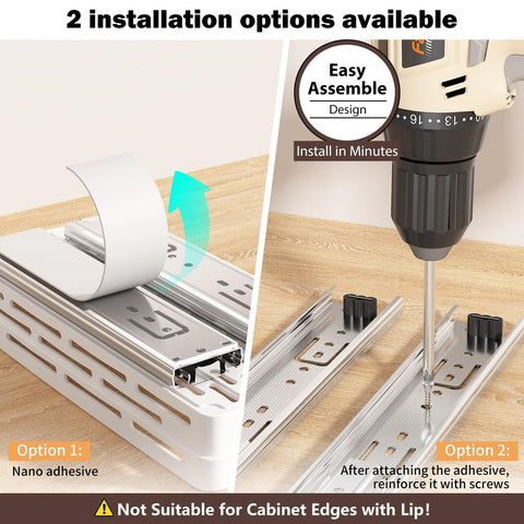 DABIGE 2-tier spice rack detail showing jar capacity and guardrails