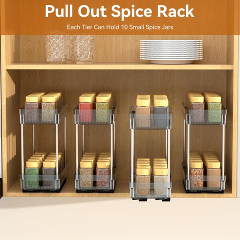 DABIGE compact spice organizer maximizes narrow cabinet space