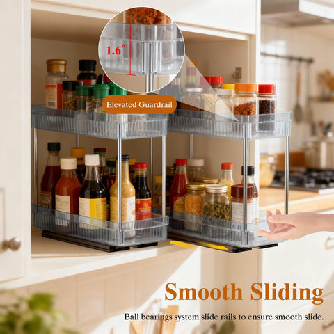 DABIGE clear acrylic baskets display spices at a glance