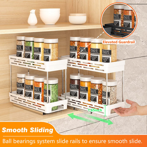 DABIGE three-pack spice organizers displayed in a tidy cabinet