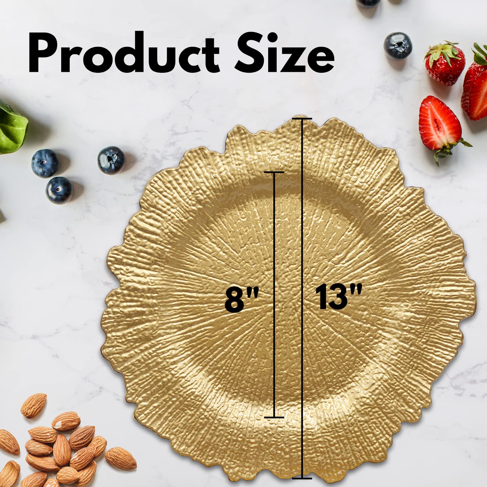 DaCakeWS Gold Reef charger plate coral reef pattern provides decorative surface protection