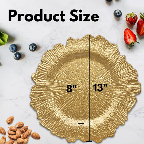 DaCakeWS Gold Reef charger plate coral reef pattern provides decorative surface protection