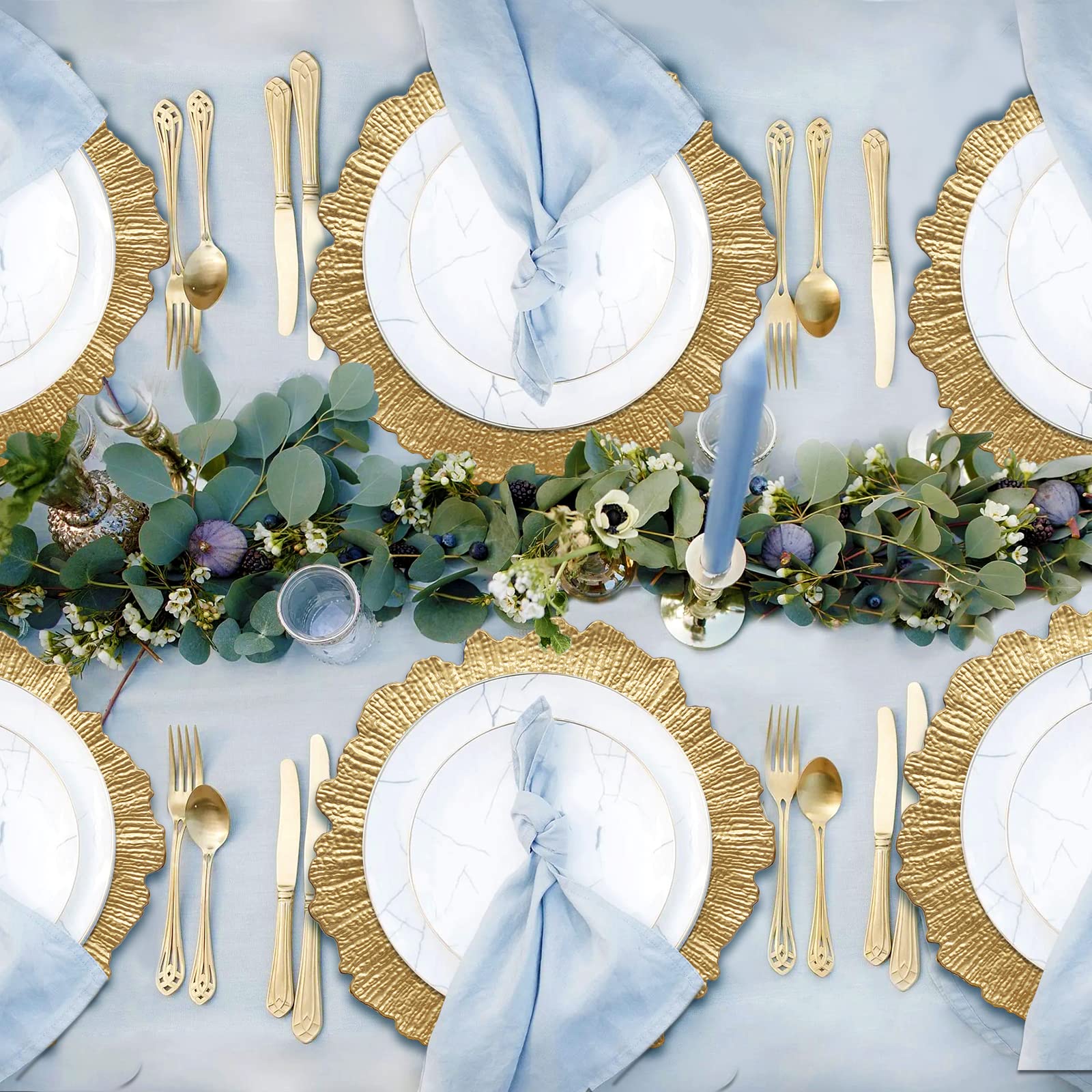 DaCakeWS Gold Reef charger plate floral design adds decorative table styling