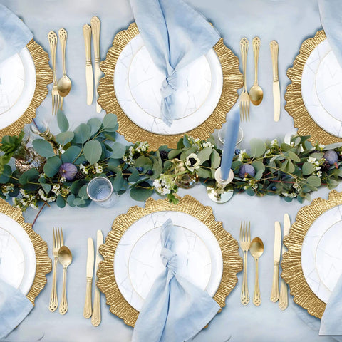 DaCakeWS Gold Reef charger plate floral design adds decorative table styling