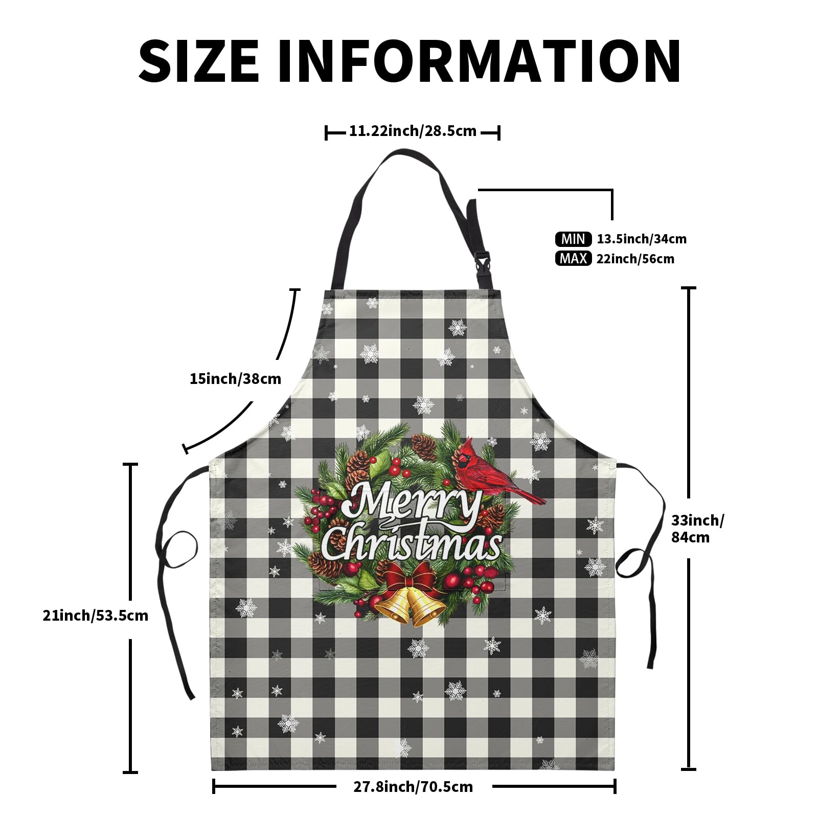 Dacawin apron adjustable neck strap demonstrates versatile fit for all body types.