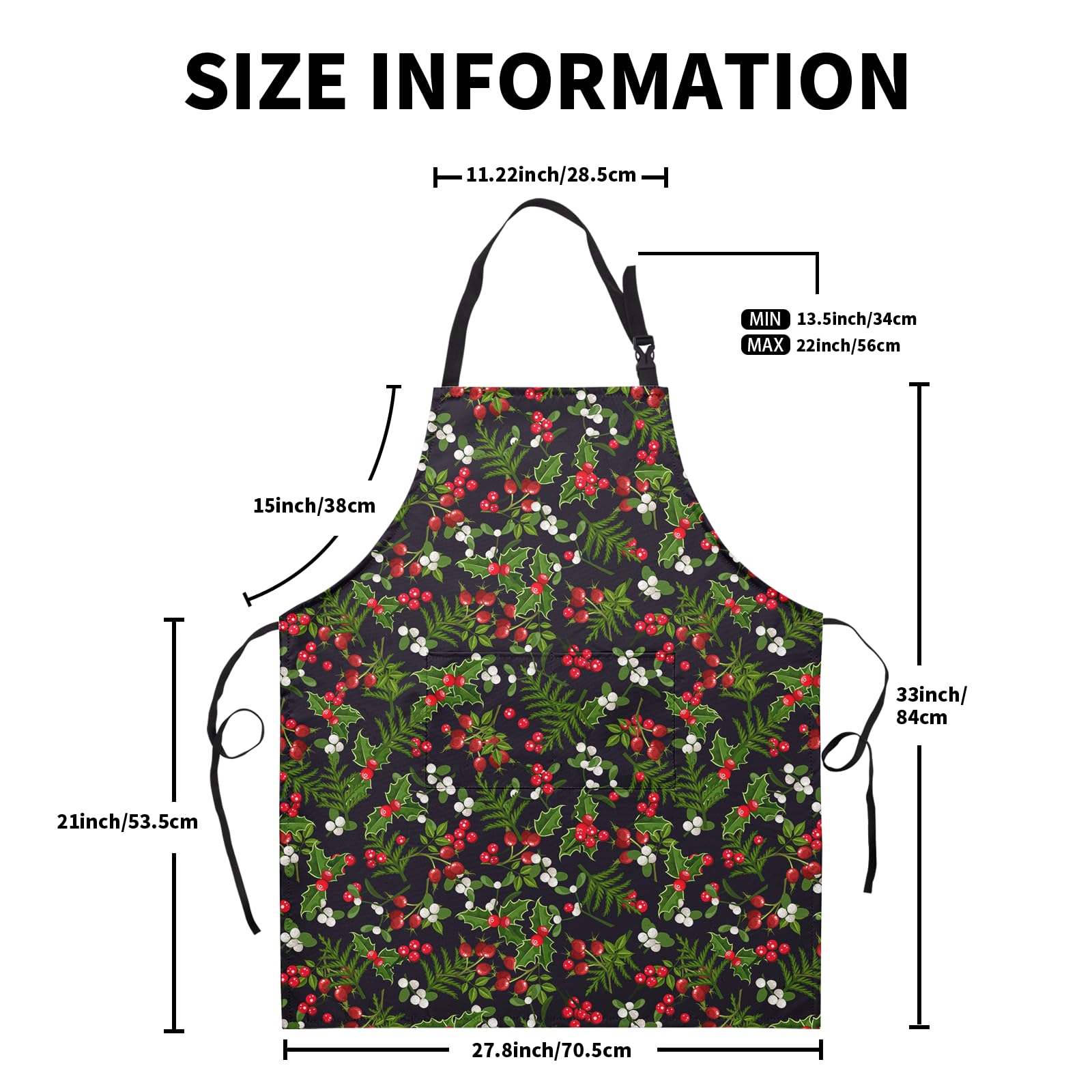 Dacawin apron long waist ties to fit different body types and preferences.