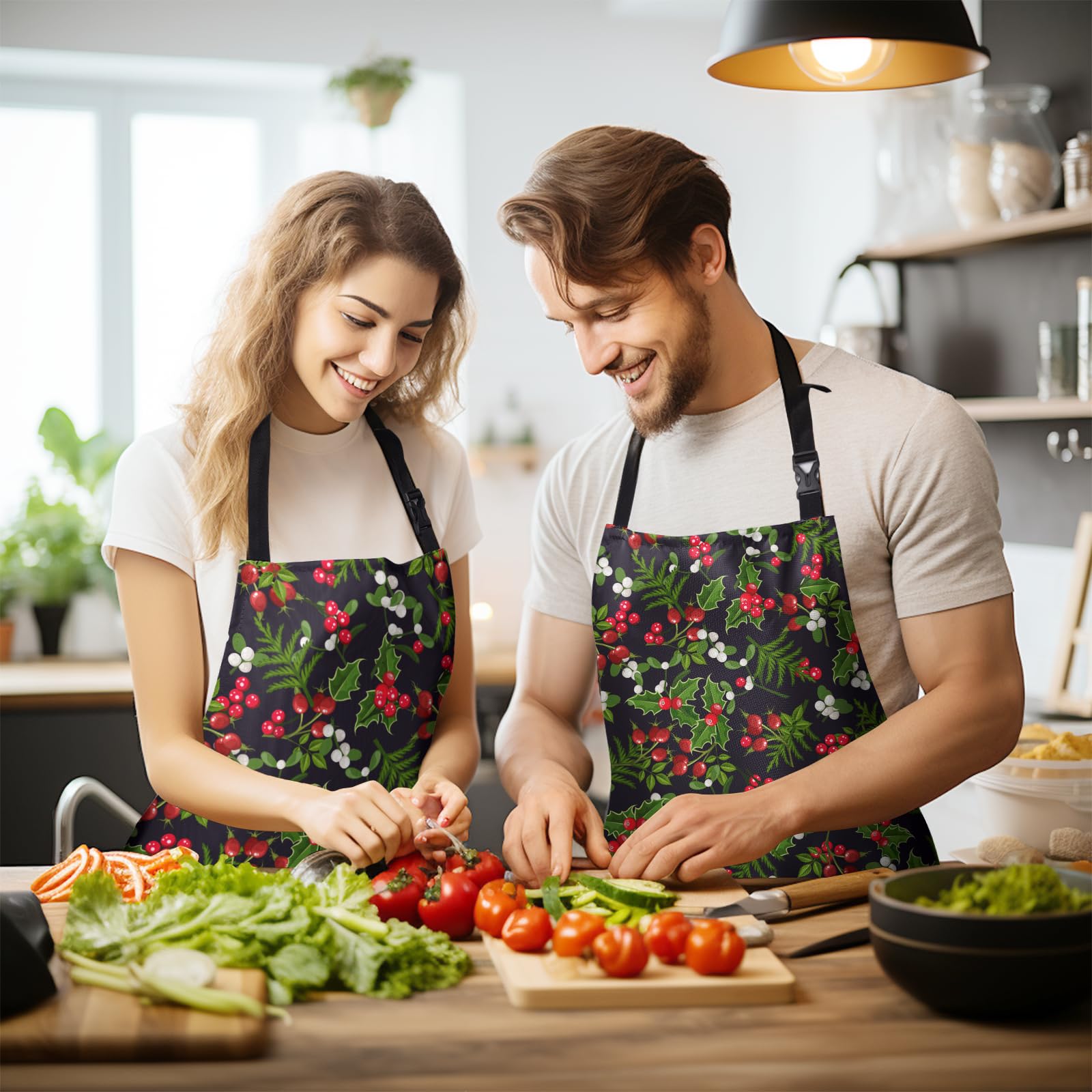 Dacawin apron waterproof Oxford fabric to protect clothes during cooking, baking, and grilling.