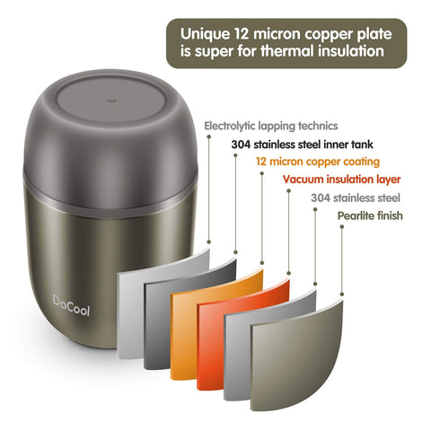 DaCool Portable lunch jar suitable for school, office, or outdoor trips