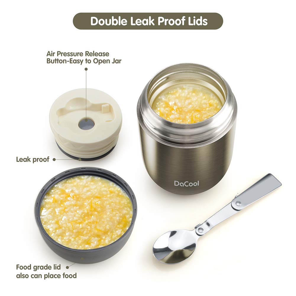 DaCool Thermo wide-mouth jar with spoon enables easy filling and eating