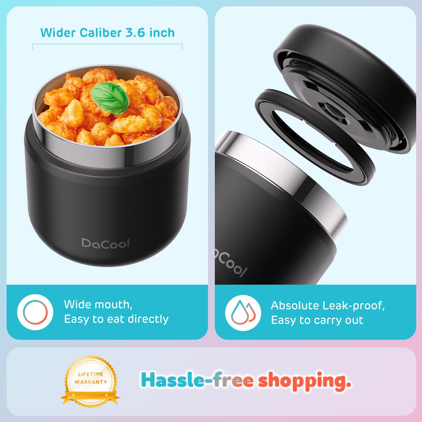 DaCool Thermo is dishwasher safe for quick cleanup after meals and outings