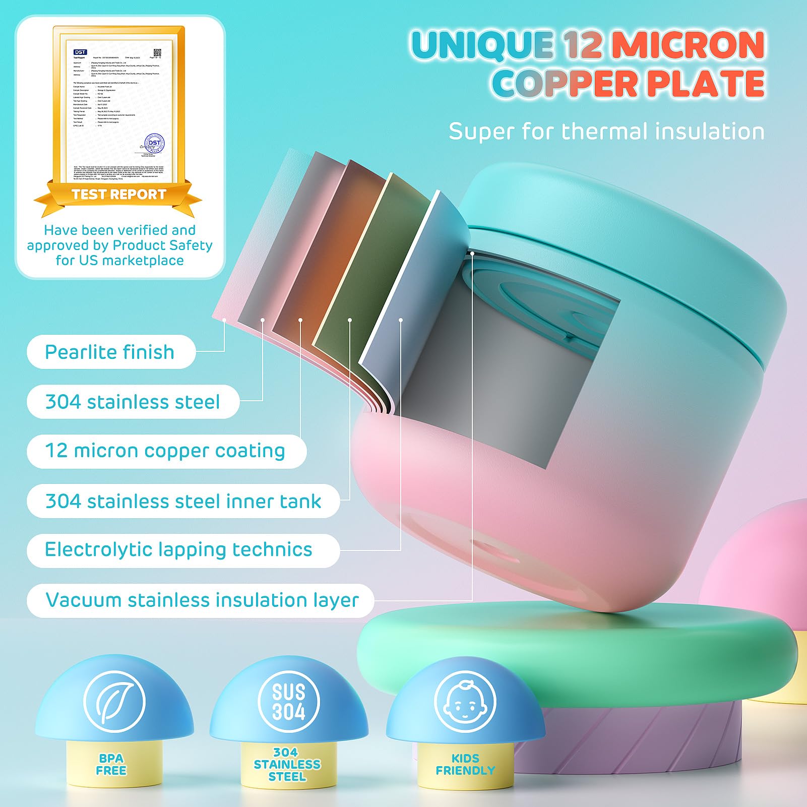 DaCool Kids Thermo wide mouth eases filling and washing.