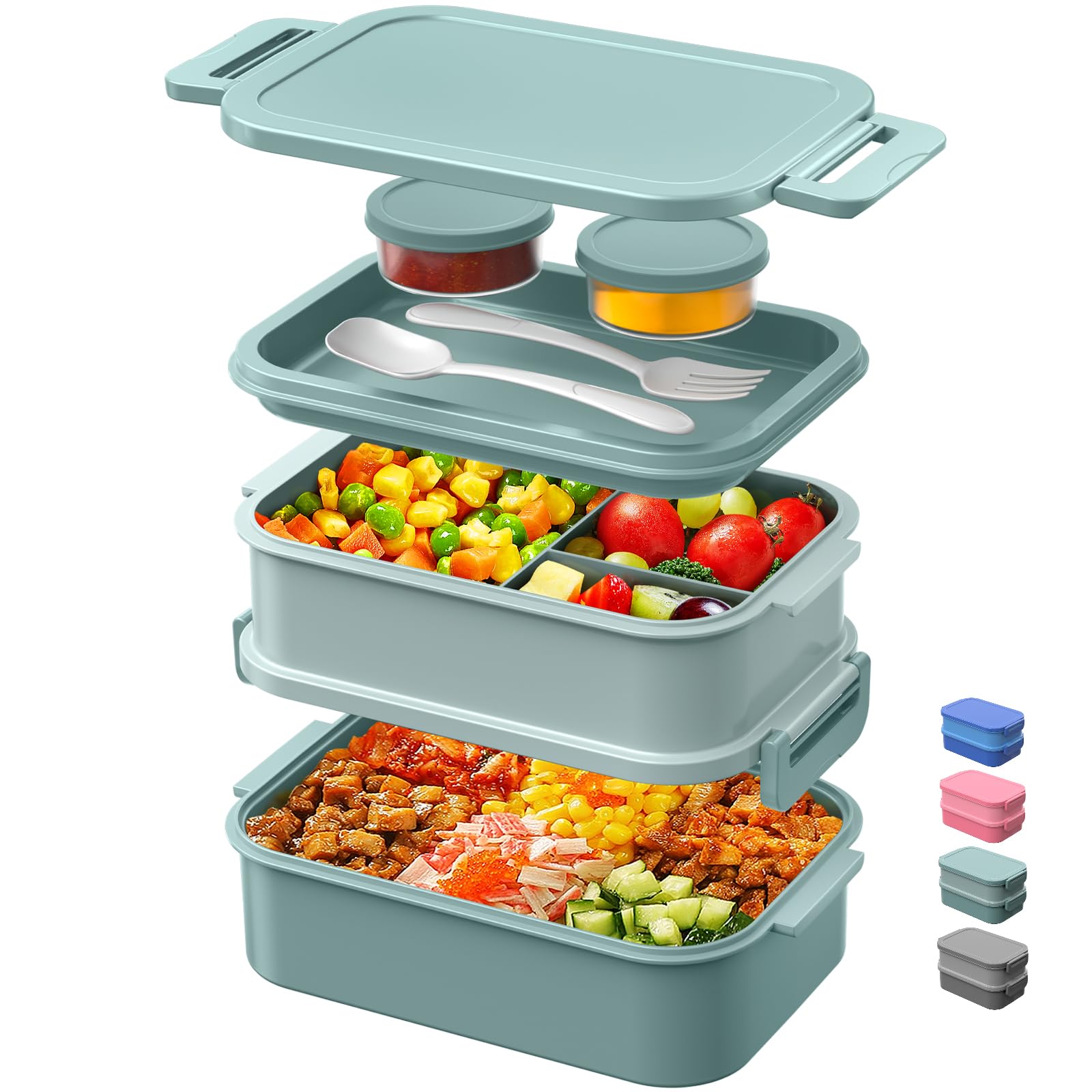 DaCool lunchbox 74oz three-tier design keeps meals organized for work.