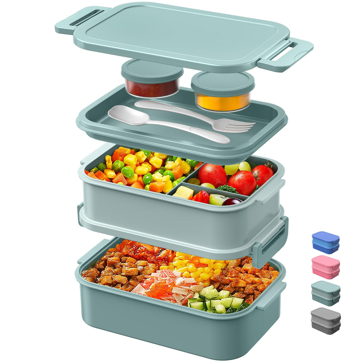DaCool lunchbox 74oz three-tier design keeps meals organized for work.