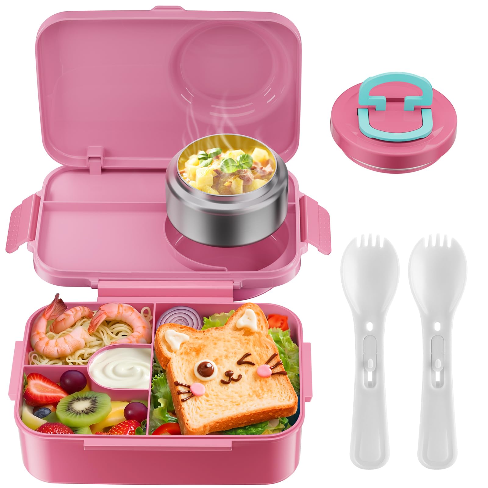 DaCool upgraded kids lunch box with built-in thermo keeps meals hot or cold