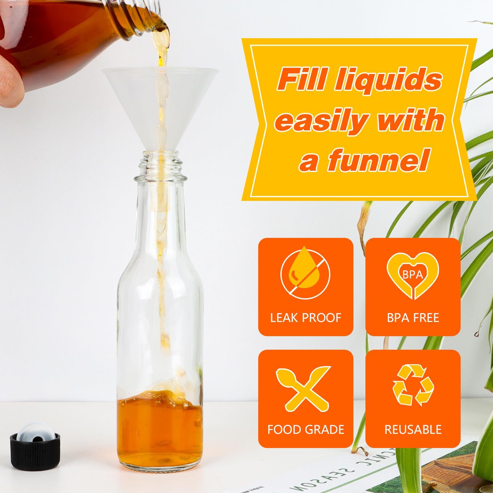 DADILL bottle ideal for vanilla extract and oils with clear contents.