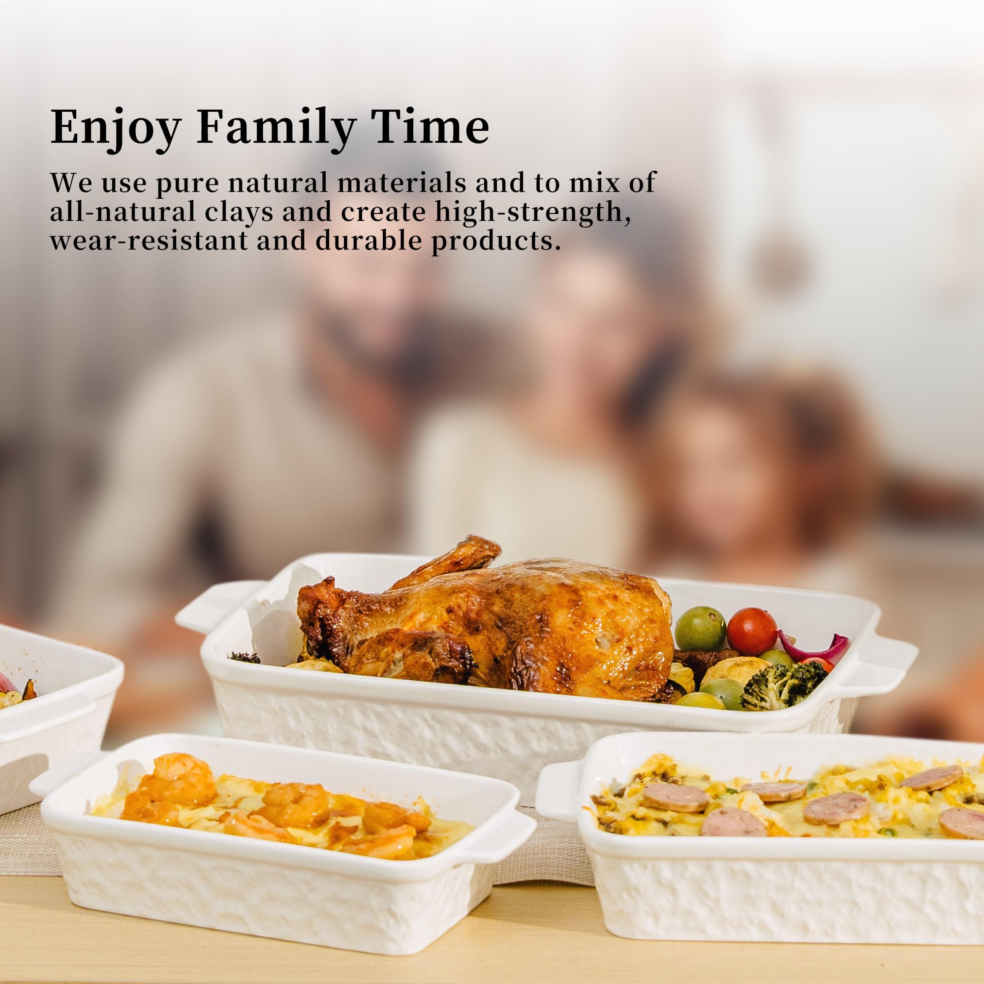 Dafuceramic casserole dishes dishwasher-safe and microwave-friendly for everyday convenience.