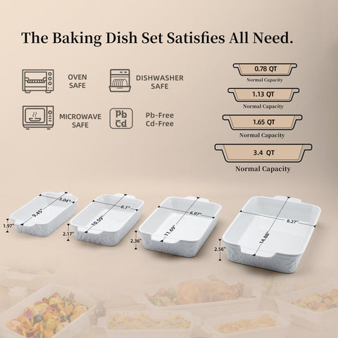Dafuceramic casserole dishes oven-safe handles for easy transfer from oven to table.