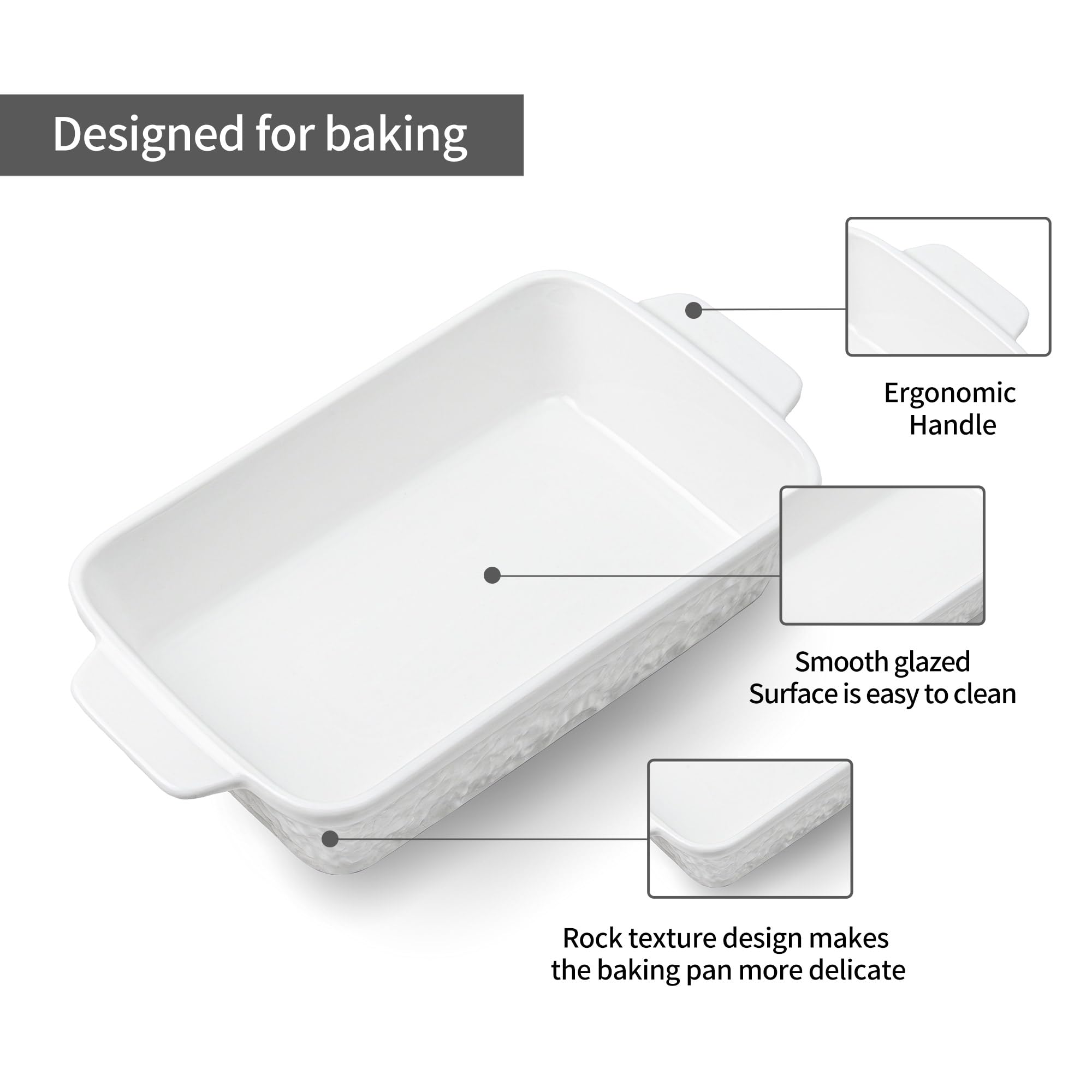 Dafuceramic casserole dishes stain-resistant glaze for effortless cleanup after meals.