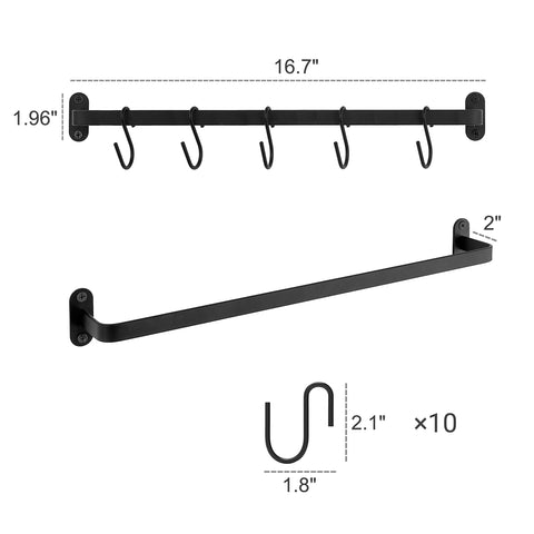 Dahey dual-pack mug rack in black metal ideal for extra storage.