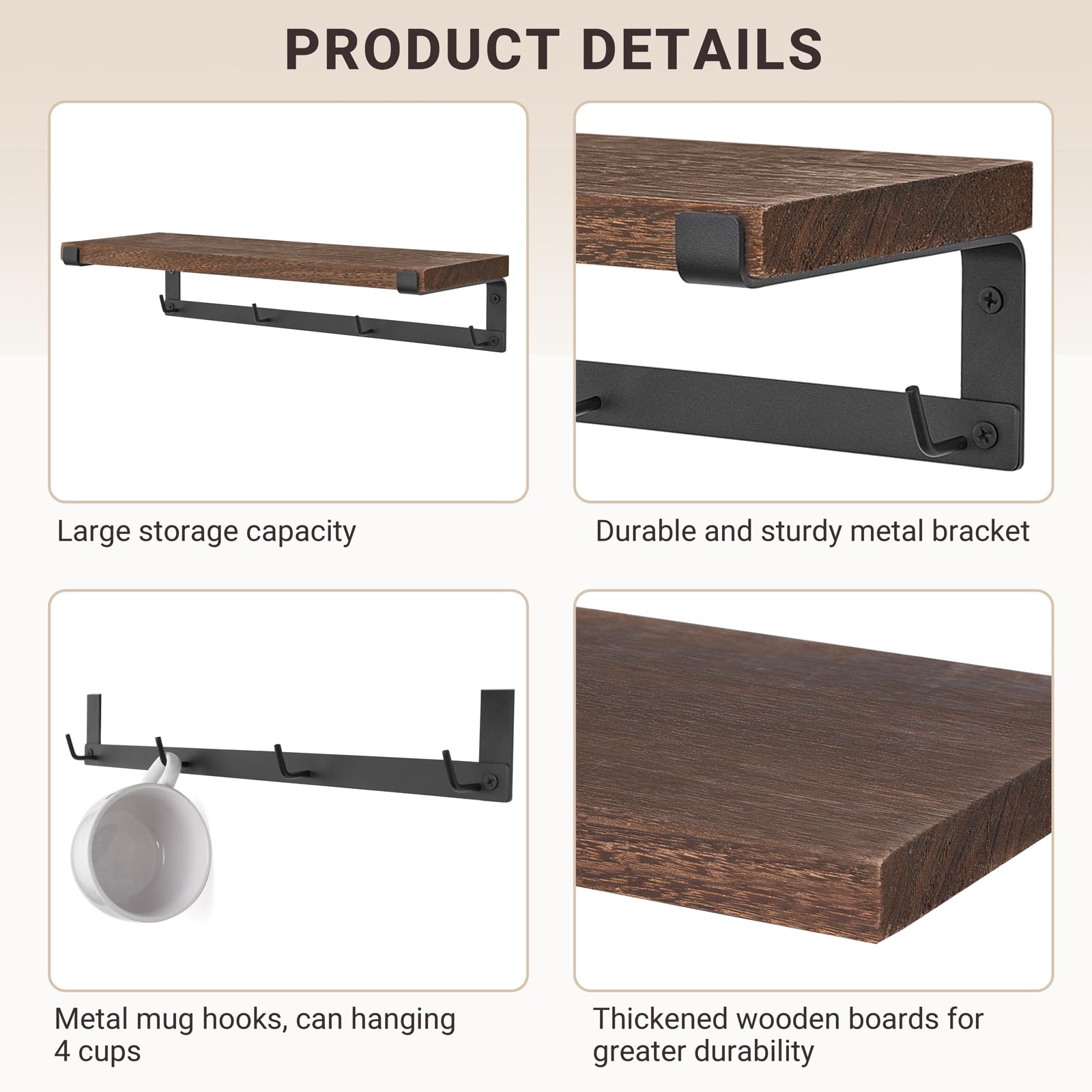 Dahey kitchen rack for spices and cans with tool hooks.
