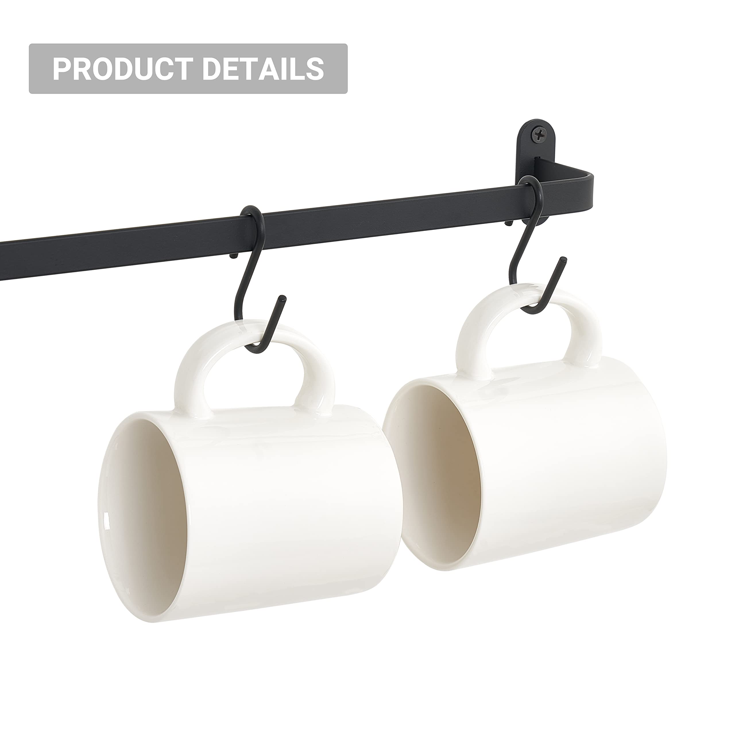 Dahey hooks feature durable metal with rust-resistant finish.