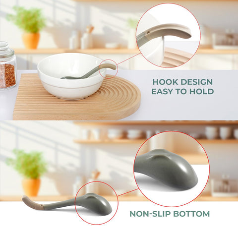 DAHO GOMSU ramen spoon with curved handle for comfortable grip