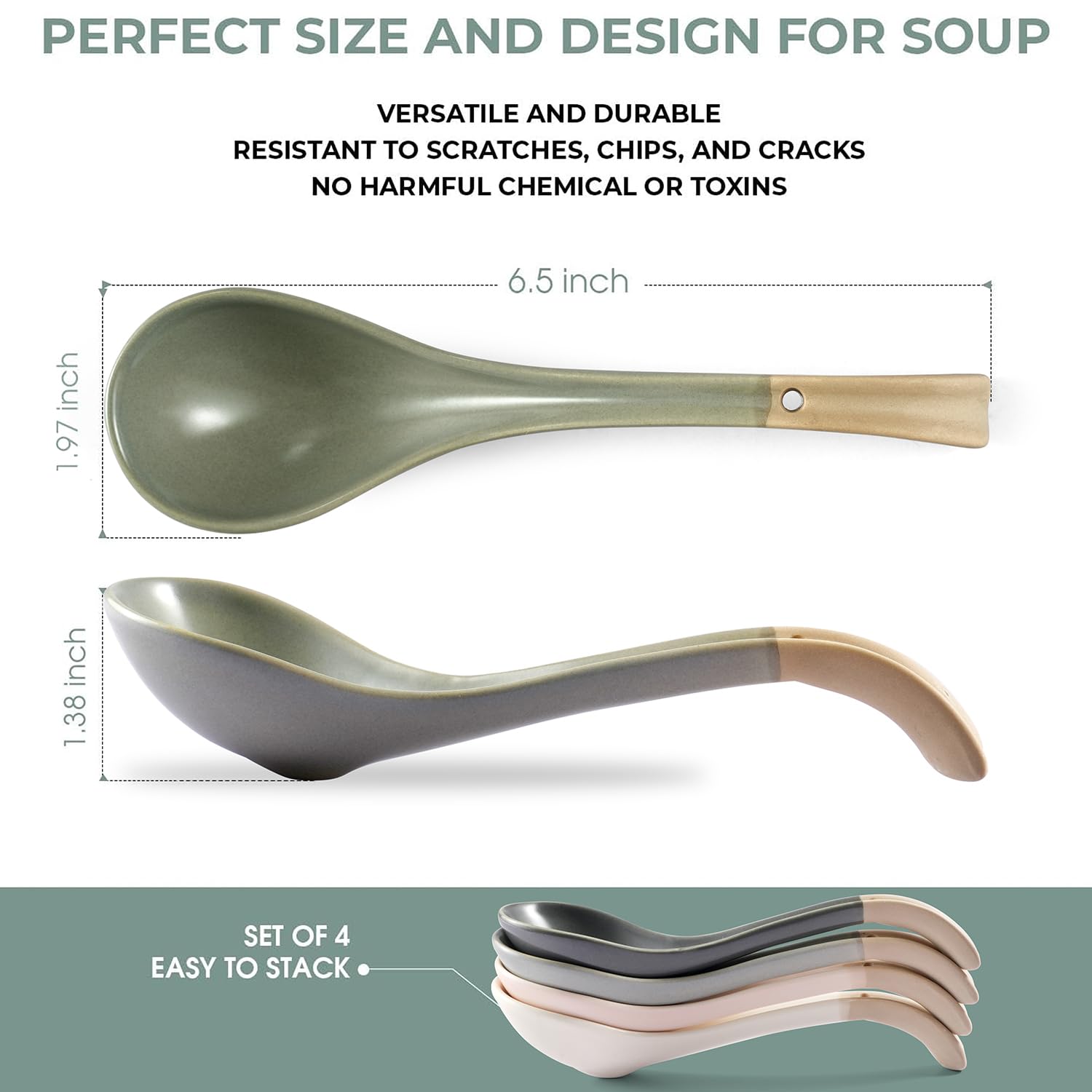 DAHO GOMSU soup spoon with non-slip bottom for steady table use
