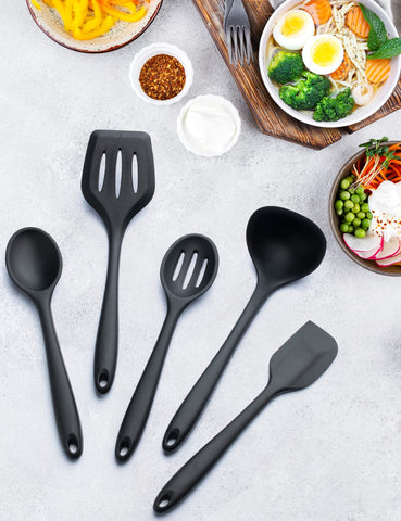 DAILY KISN silicone utensils set slotted spoon for draining sauces