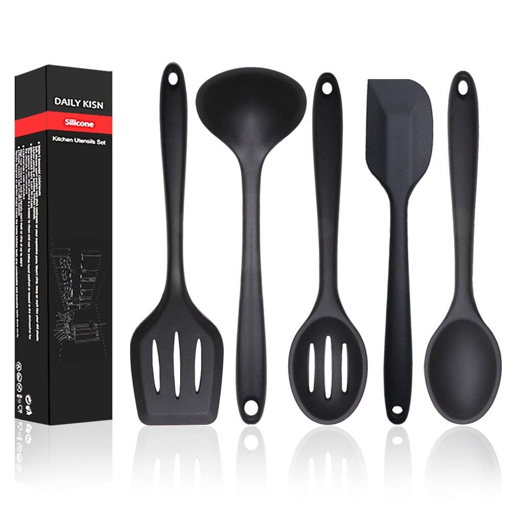 DAILY KISN silicone utensils set with slotted turner for safe nonstick cooking