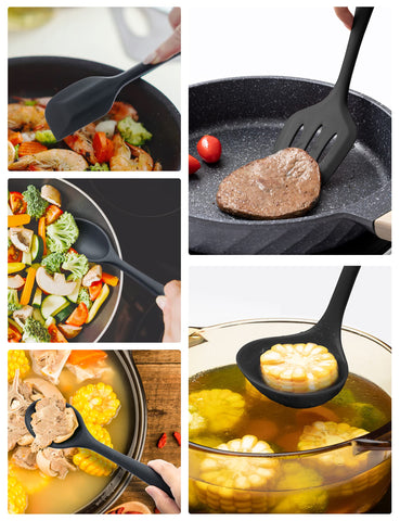 DAILY KISN silicone utensils set solid spatula for flipping without scratching