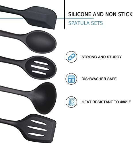 DAILY KISN silicone utensils set solid spoon for scooping and serving