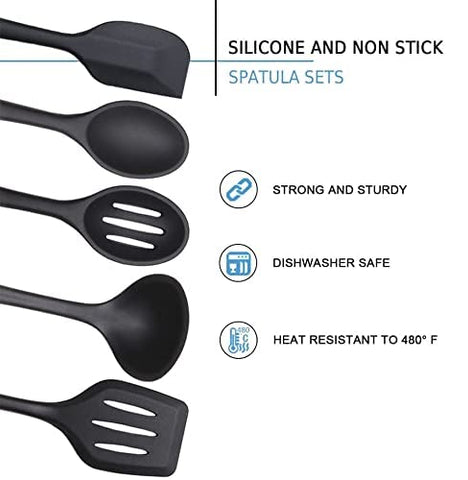 DAILY KISN silicone utensils set solid spoon for scooping and serving