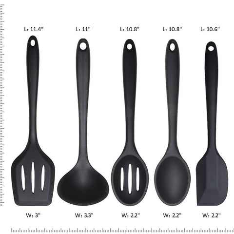 DAILY KISN silicone utensils set with soup ladle for easy stirring and serving