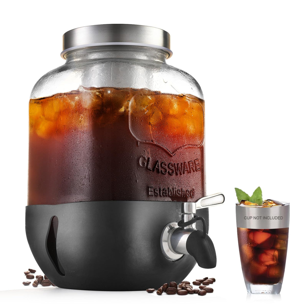 Dailybrew cold brew pitcher with glass body for crisp, batch-brewed coffee.
