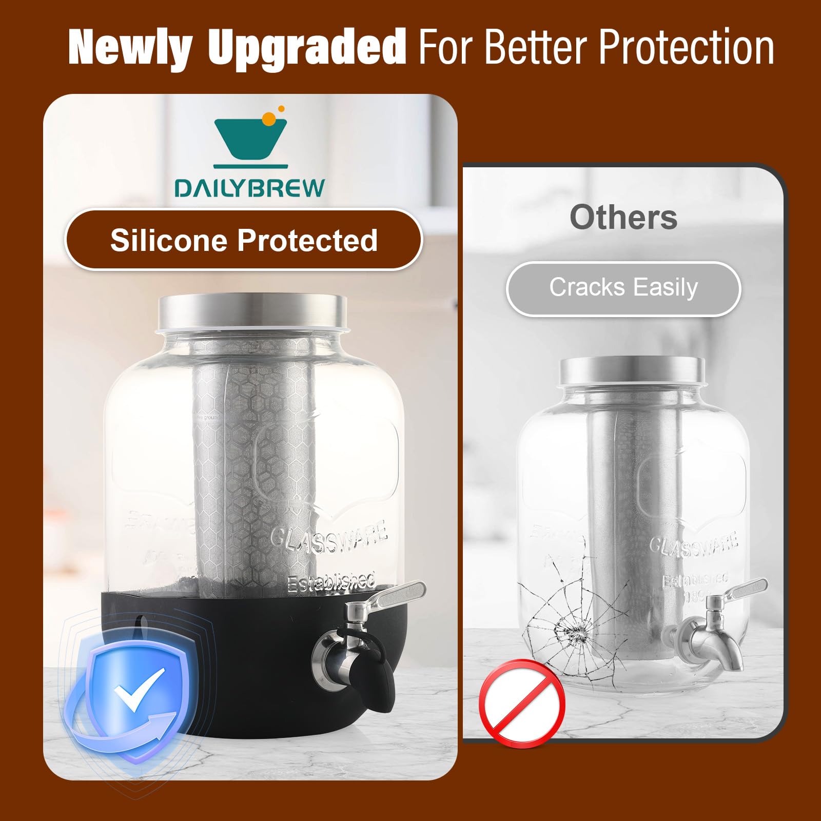 Dailybrew silicone seals prevent leaks and maintain freshness between brews.
