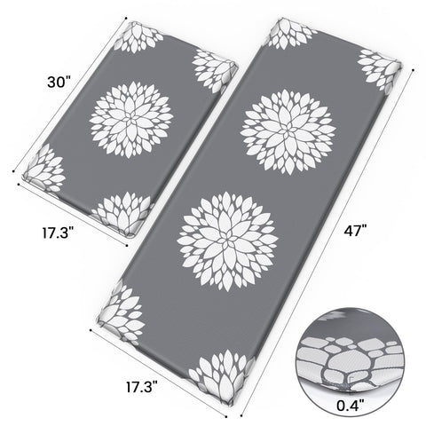 DailyCuddles kitchen mat 47-inch grey provides extended space for standing at sink