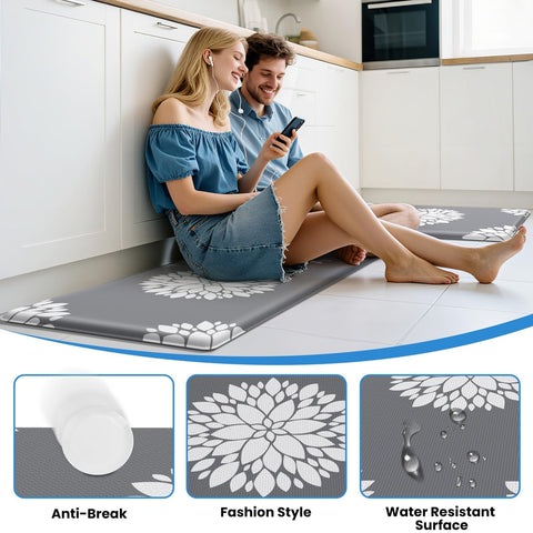 DailyCuddles cushioned kitchen mat offers foot fatigue relief during prep