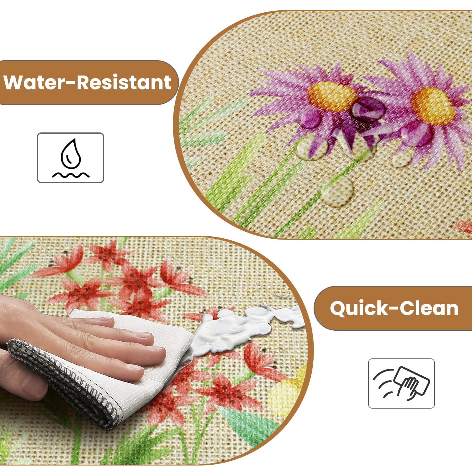 DailyCuddles kitchen mat with non-slip backing to keep position on floors.