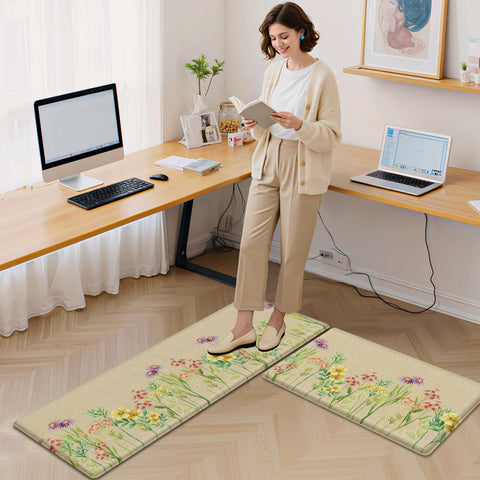 DailyCuddles kitchen mat placed by doorway and laundry area to protect floors.