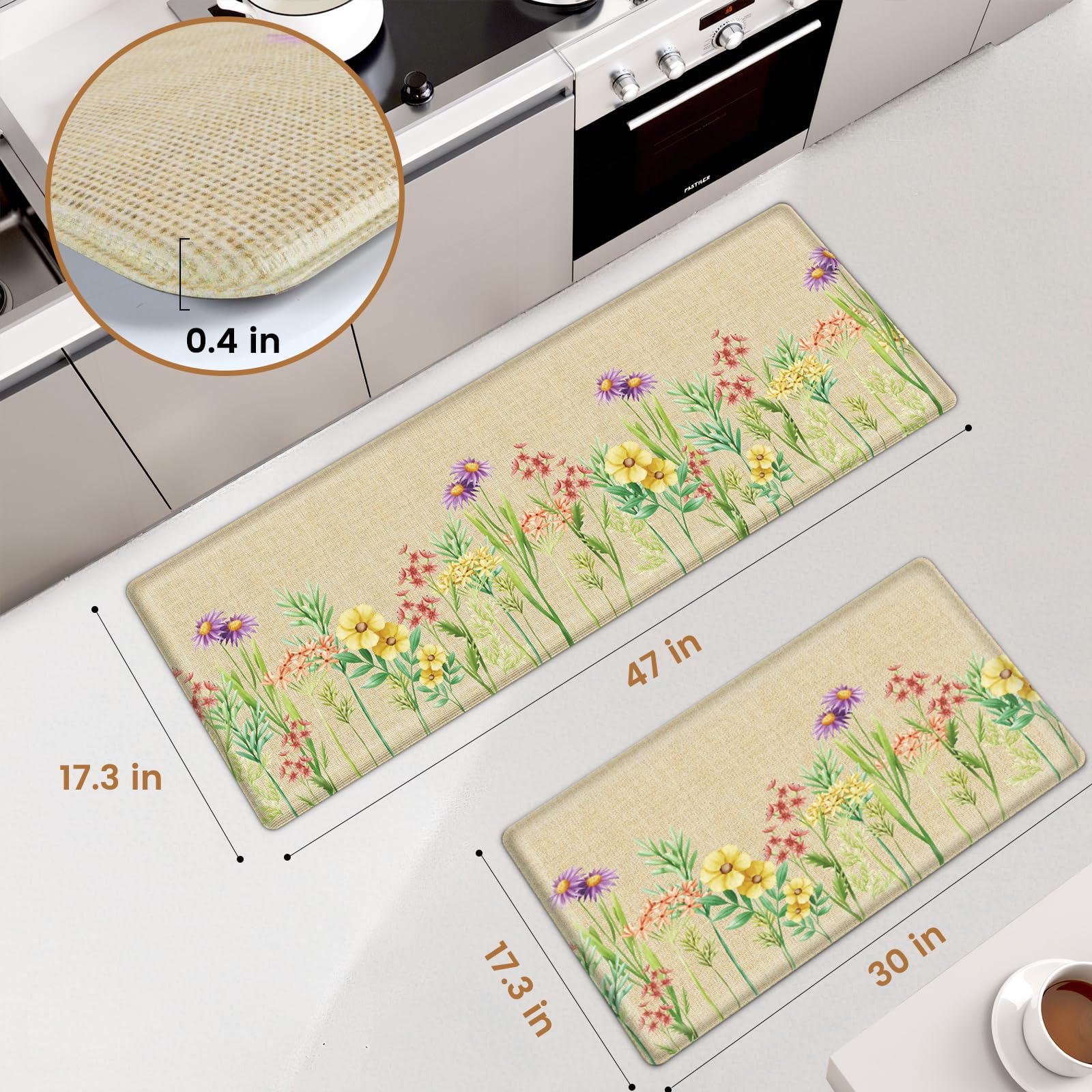 DailyCuddles small kitchen mat 17.3x30 inches ideal beside standing desk or doorway.
