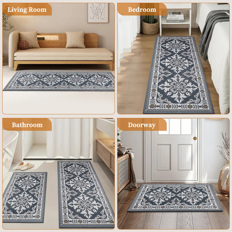 DailyCuddles modern grey pattern enhances decor while protecting floors in any room.