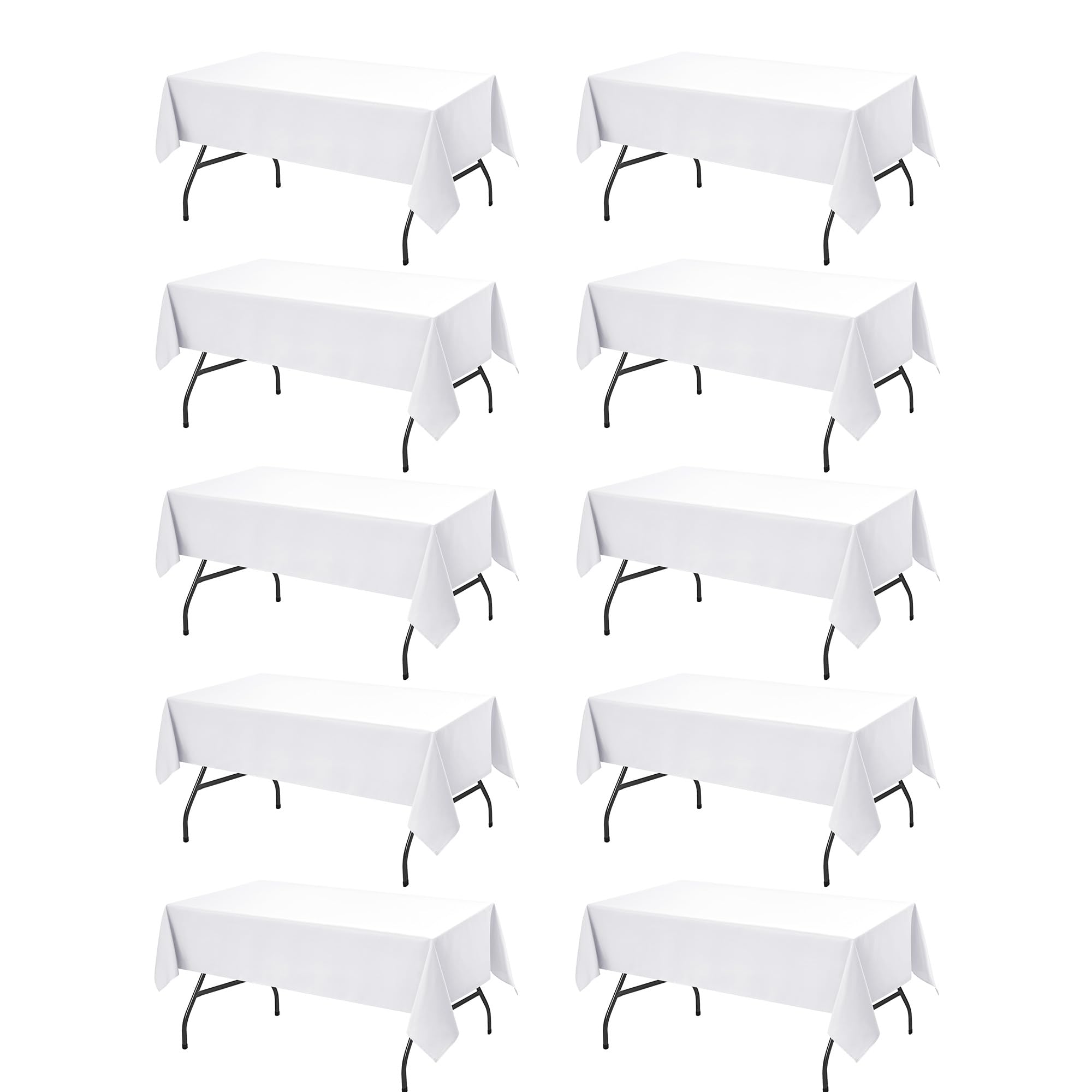 Dailyset white 60x102 tablecloth on rectangular table for events