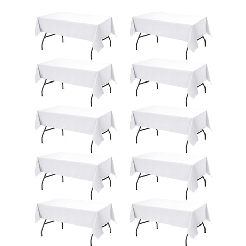 Dailyset white 60x102 tablecloth on rectangular table for events